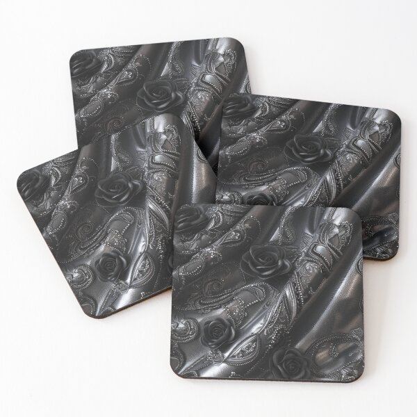 Item preview, Black leather texture with lace and roses designed and sold by Fantasyplus.