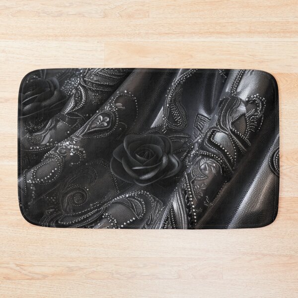 Item preview, Black leather texture with lace and roses designed and sold by Fantasyplus.
