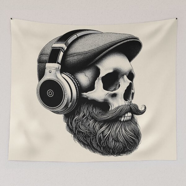 Item preview, Skull wearing Headphones #14 designed and sold by elektronen.