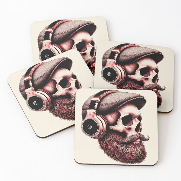 Item preview, Skull wearing Headphones #14 [Red & Black] designed and sold by elektronen.