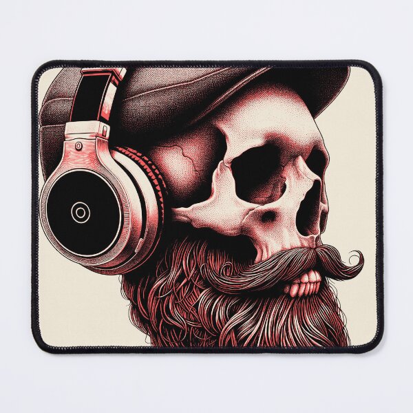 Item preview, Skull wearing Headphones #14 [Red & Black] designed and sold by elektronen.
