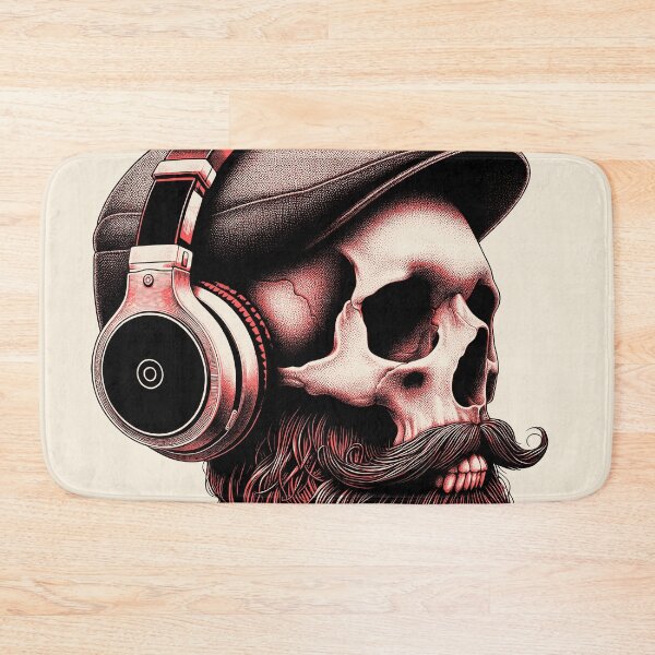 Item preview, Skull wearing Headphones #14 [Red & Black] designed and sold by elektronen.