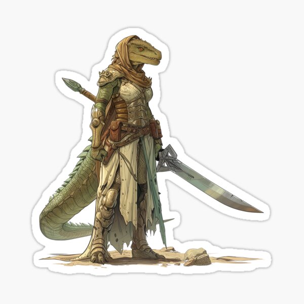 Item preview, Female Argonian Barbarian designed and sold by BadOmenStickers.