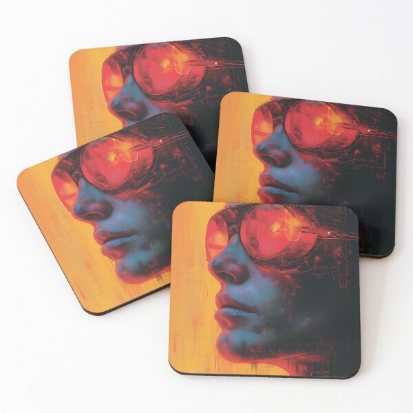 Item preview, Cyberpunk Chic: Woman with Sunglasses in Colorful Impasto Realism designed and sold by FuturistFlowArt.