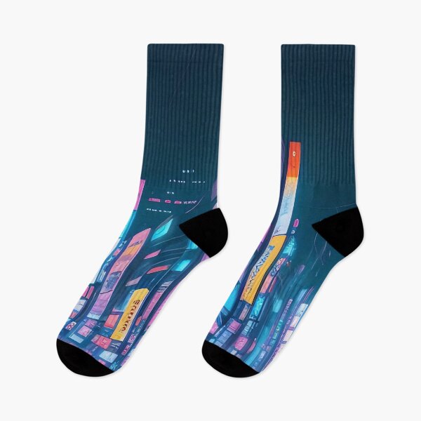 Item preview, Neon-lit cityscape, crowded, vibrant colours, futuristic atmosphere. designed and sold by ArtComixHaven.