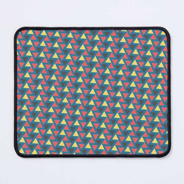 Item preview, Blue Background Pink & Yellow Triangles Infinite Endless Pattern designed and sold by Alchemy-A-La-G.