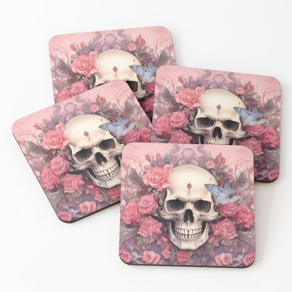Item preview, Gothic Bloom - Skull & Flowers Artwork designed and sold by pooshda.
