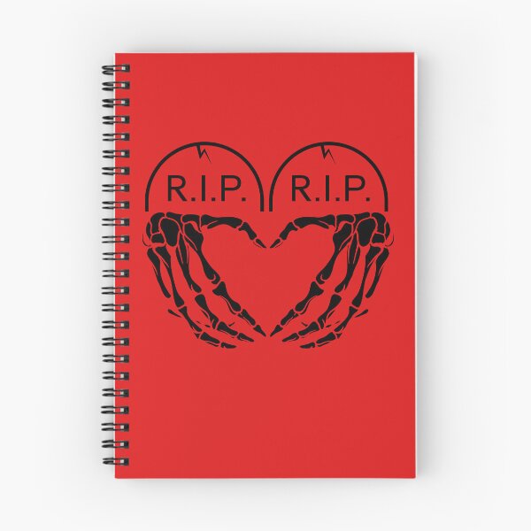Item preview, RIP, Heart shaped design made from gravestones, love and skeletal hands designed and sold by PellSilversmith.