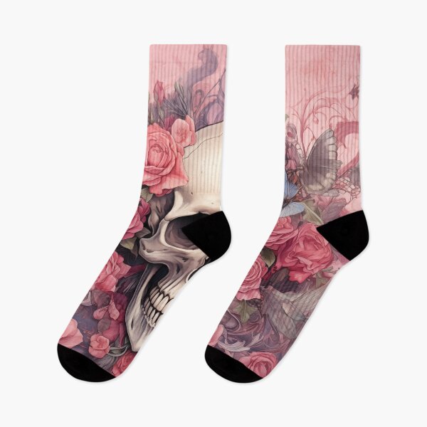 Item preview, Gothic Bloom - Skull & Flowers Artwork designed and sold by pooshda.