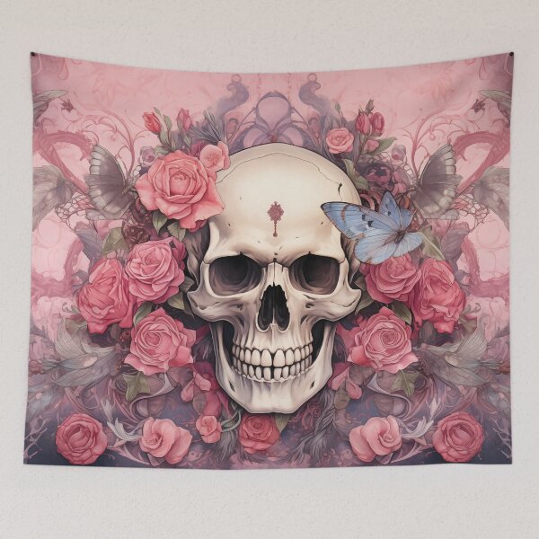 Item preview, Gothic Bloom - Skull & Flowers Artwork designed and sold by pooshda.