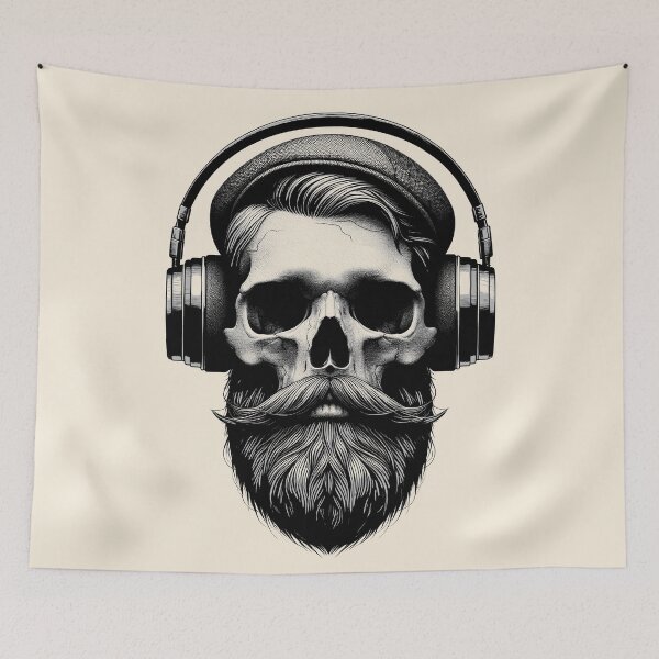 Item preview, Skull wearing Headphones #15 designed and sold by elektronen.