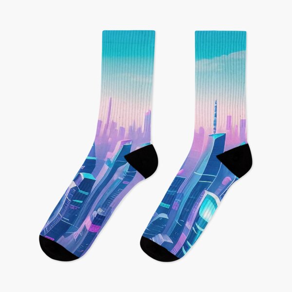 Item preview, Futuristic cityscape, vibrant colours, advanced architecture, skyline view. designed and sold by ArtComixHaven.