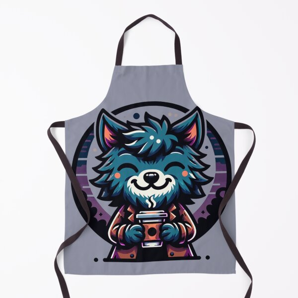 Item preview, Caffeinated Pup - werewolf drinking coffee designed and sold by PragmaticP.