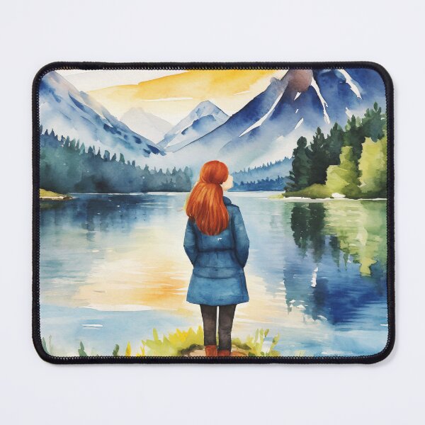 Item preview, Woman Relaxing in Mountains designed and sold by HarmonyandSage.