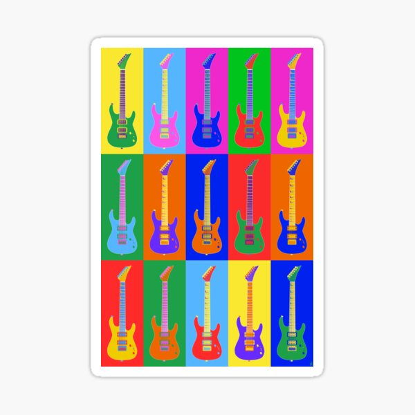 Electric Guitars In Color Sticker