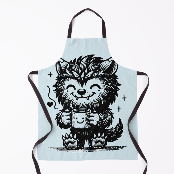 Item preview, Caffeinated Pup - werewolf drinking coffee designed and sold by PragmaticP.