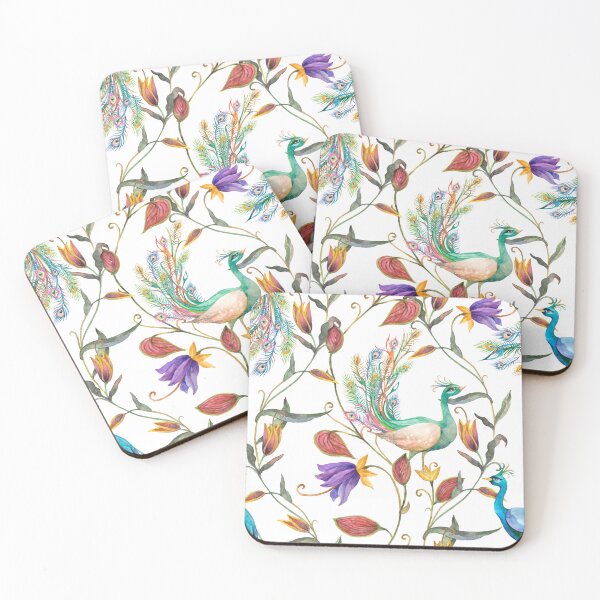 Item preview, Colorful Peacock And Flowers designed and sold by Suzana Djordjevic.