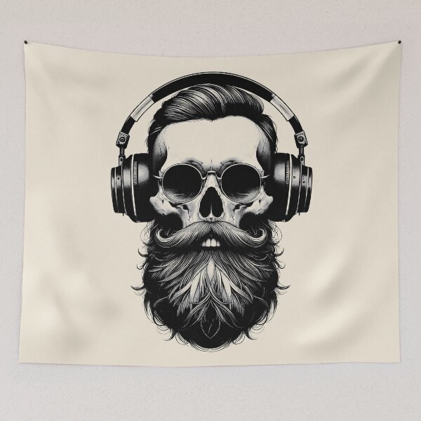 Item preview, Skull wearing Headphones #16 designed and sold by elektronen.