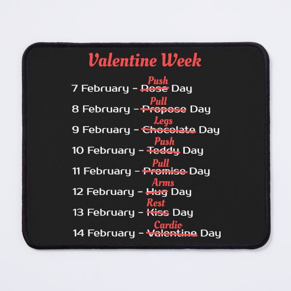 Item preview, Valentine Week Schedule designed and sold by Visual Stimulus.