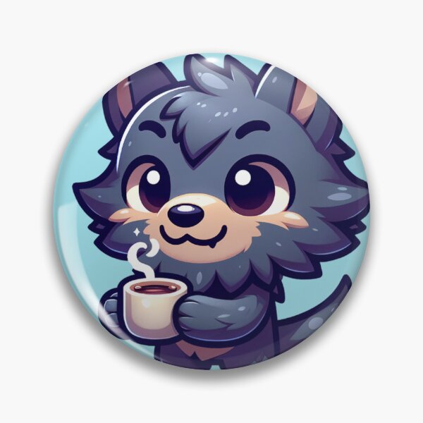 Item preview, Caffeinated Pup - werewolf drinking coffee designed and sold by PragmaticP.