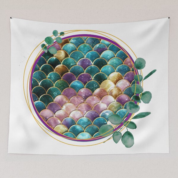 Item preview,  Circle fish scale pattern Colorful funny design designed and sold by Modern-Tropical.