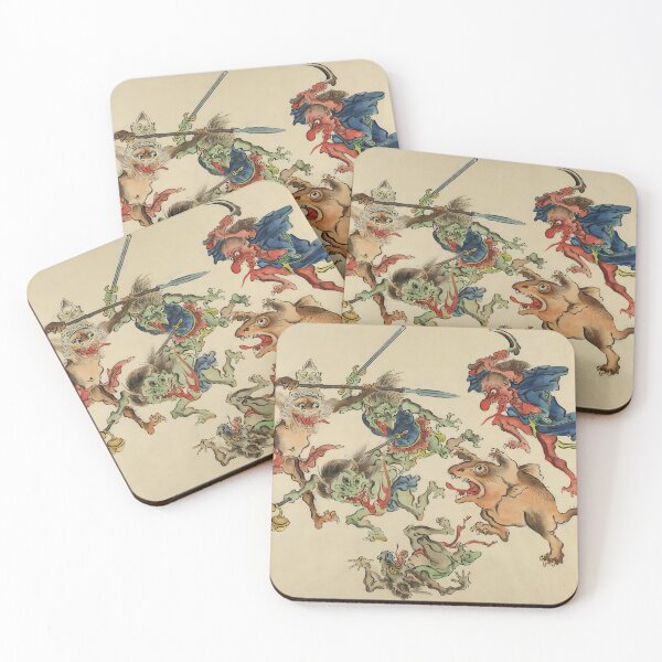 Item preview, Demons Fighting Among tThemselves - Tradisional Japanese Artwork designed and sold by HistorySimple.