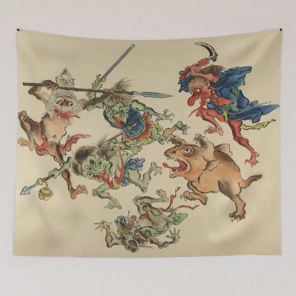 Item preview, Demons Fighting Among tThemselves - Tradisional Japanese Artwork designed and sold by HistorySimple.