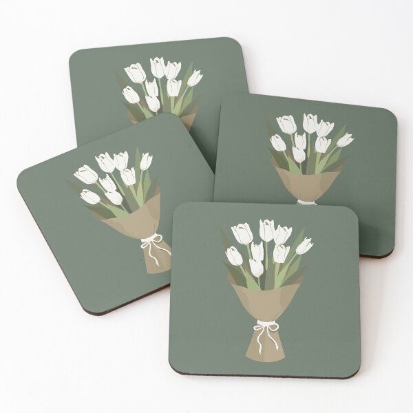 Item preview, Timeless White Tulips bouquet Wrapped in Brown, tulips cutout designed and sold by EmeraldeaArt.