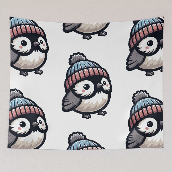 Item preview, Chickadee with Hat designed and sold by ArtfulWeave.