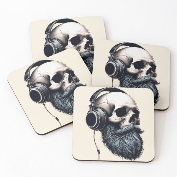 Item preview, Skull wearing Headphones #17 designed and sold by elektronen.