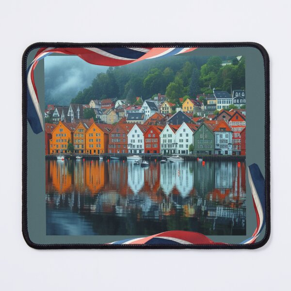 Item preview, Bergen, Norway: Beautiful, Colorful Houses Reflected in Crystal Clear Waters designed and sold by Artmugic.