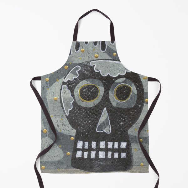Item preview, Skull Art Card Hand Stamped Grey Gold Black and White designed and sold by Sheree Burlington.