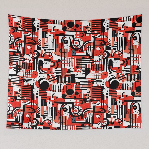 Item preview, Seamless bstract Art. Red & White & Black. designed and sold by GiveMeMood.