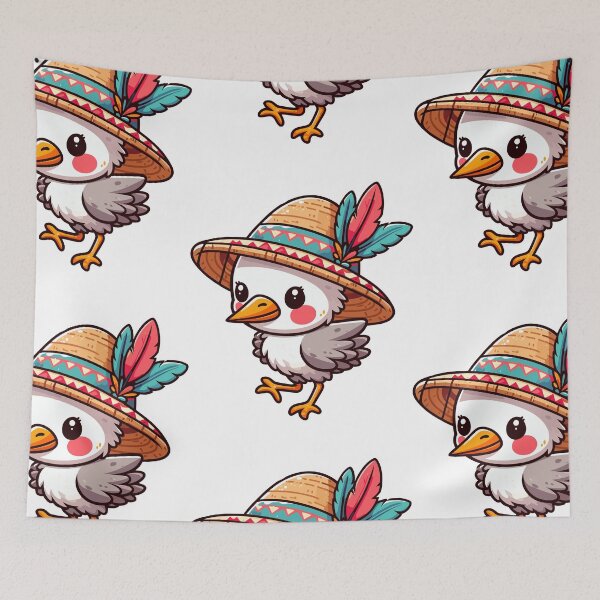 Item preview, Crane with Hat designed and sold by ArtfulWeave.