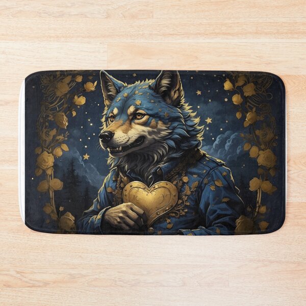 Item preview, Wolf Holding A Golden Heart designed and sold by PolygonPinnacle.