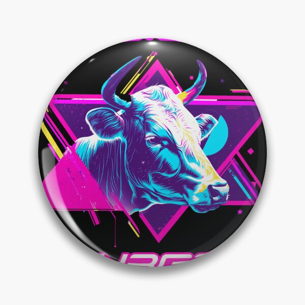 Item preview, Neon Future Burger: Retro Synthwave Cow Design designed and sold by VisualArtsOasis.