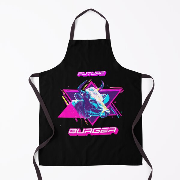 Item preview, Neon Future Burger: Retro Synthwave Cow Design designed and sold by VisualArtsOasis.