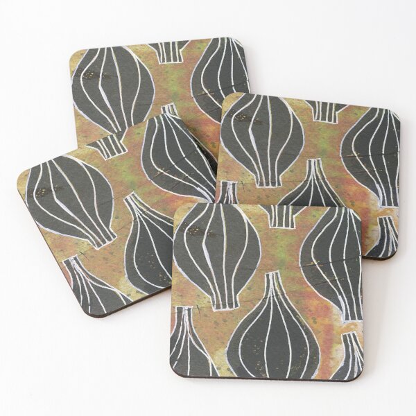 Item preview, Modern Vase Art Hand Stamped in Orange, Rust, Black & White designed and sold by Sheree Burlington.