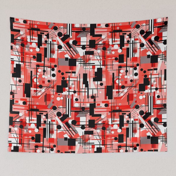 Item preview, Bold Red & White & Black Seamless Abstract Art. designed and sold by GiveMeMood.