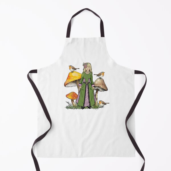 Item preview, The Mushroom Princess Fantasy Art Toadstools Birds and Girl Illustration designed and sold by JoyfulWhimsy.