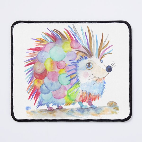 Item preview, Friendly hedgehog painted in watercolor. Colorful, happy, friendly illustration, appropriate for both children and fun people. designed and sold by evikataller.