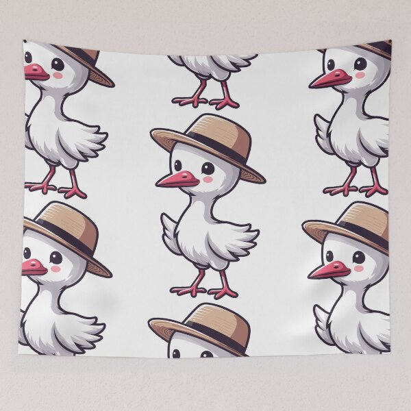 Item preview, Stylish Crane with Hat designed and sold by ArtfulWeave.