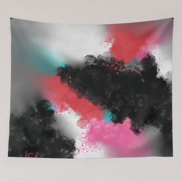 Item preview, Casanova - Red Black Turquoise Abstract designed and sold by Joey Santiago.