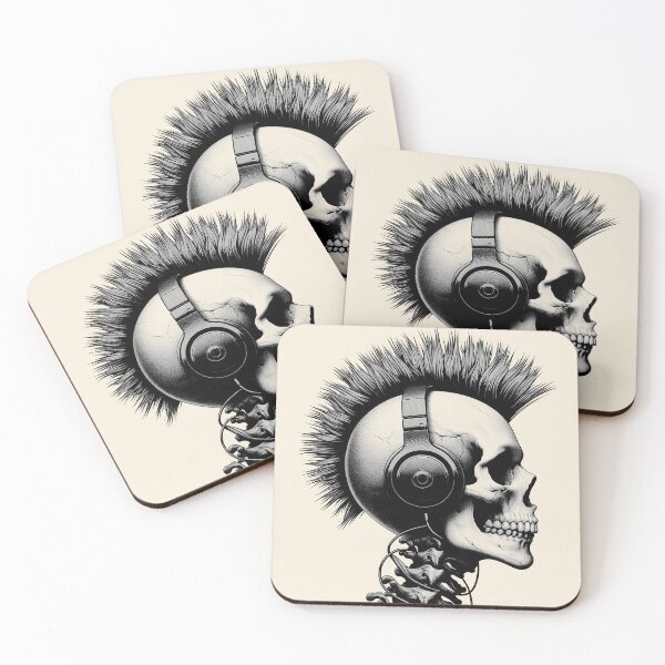 Item preview, Skull wearing Headphones #18 designed and sold by elektronen.