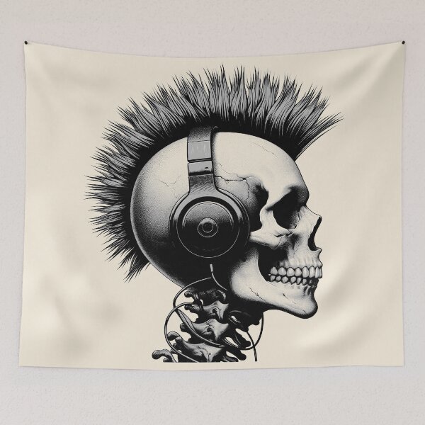 Item preview, Skull wearing Headphones #18 designed and sold by elektronen.