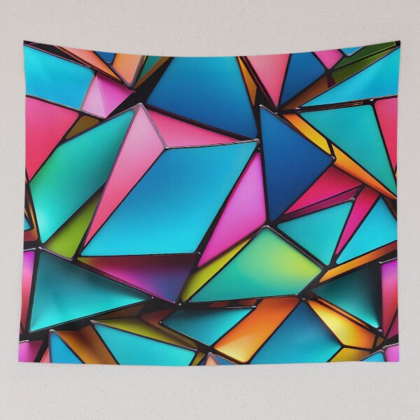 Item preview, Abstract Geometric Rainbow Glass Pattern designed and sold by TheArtOfPat.