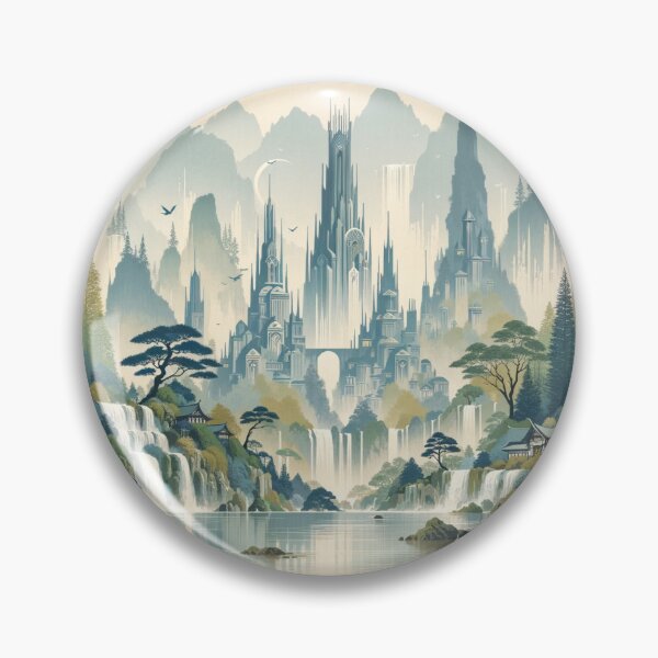 Item preview, Mystical Rivendell: Japandi-Style Fantasy Landscape designed and sold by MythicBiscuit.