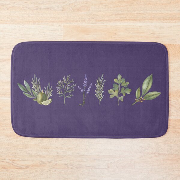 Item preview, Watercolor Green and Purple Herbs designed and sold by DreamingDuck.