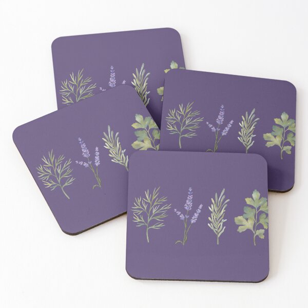 Item preview, Watercolor Green and Purple Herbs designed and sold by DreamingDuck.