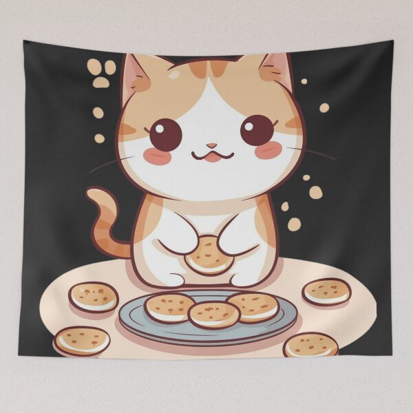 Item preview, Cute Cat Eating Cookies  designed and sold by GoverArt.
